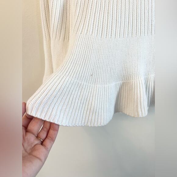 Free People Solid Gold Ivory Ribbed Knit mini skirt flare spring summer vacation - Picture 9 of 11